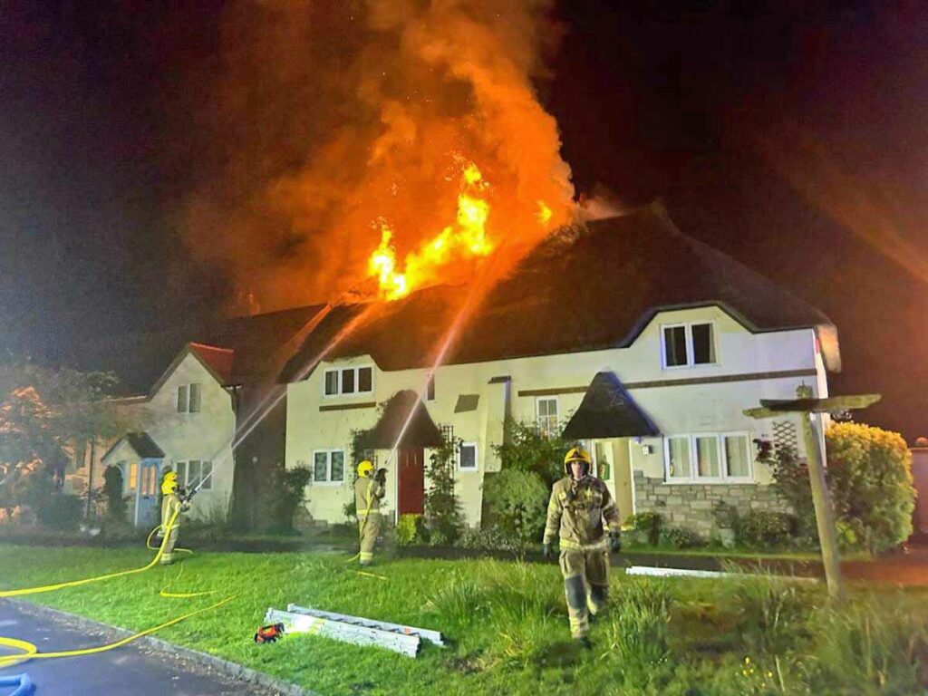 Stoborough fire of thatched cottage