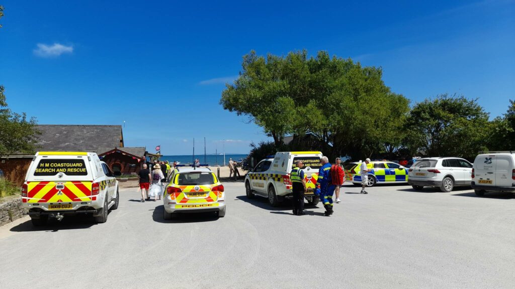 emergency services at Knoll beach in Studland