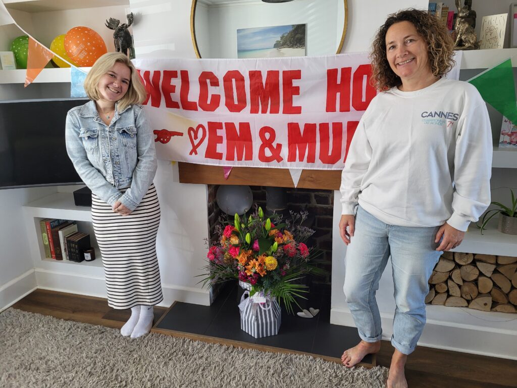 Emily and Andrea McDonald back at home in Swanage after an emotional journey of four years